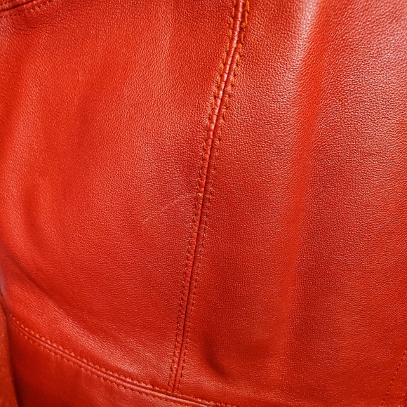 Kenneth Cole Reaction Red Leather Moto Jacket - Picture 6 of 8